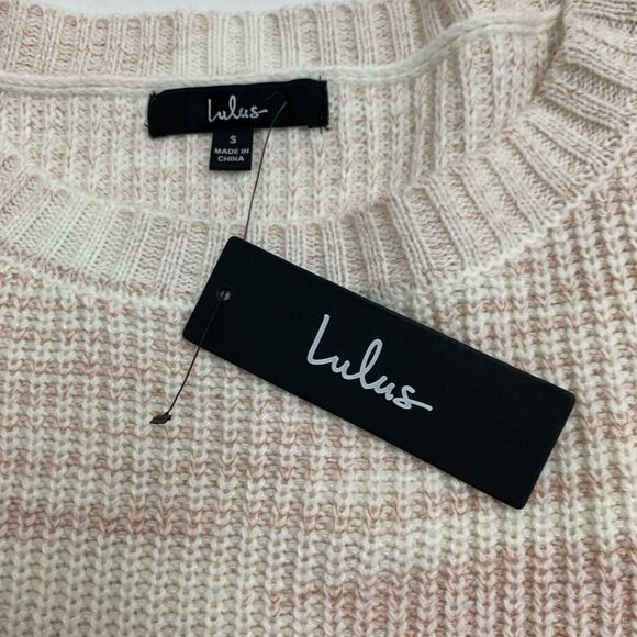 Lulus Always Adoring Sweater Womens S Ivory Space Dye Balloon Sleeve Pullover - Picture 9 of 14